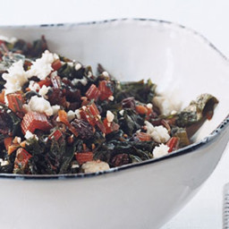 Braised Swiss Chard with Currants and Feta