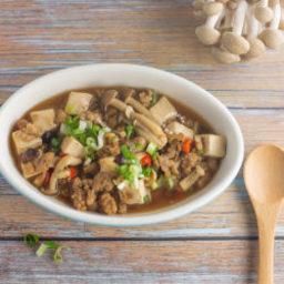 Braised Tofu, Mince and Mushrooms Recipe