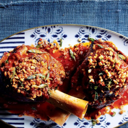 Braised Veal Shanks with Bacon-Parmesan Crumbs