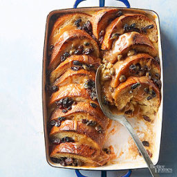Bread & Butter Pudding with Salted Caramel Whiskey Butter Sauce