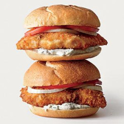 Breaded Fish Sandwiches with Mint-Caper Tartar Sauce