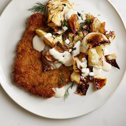 Breaded Pork Chops with Warm Apple-Cabbage Slaw