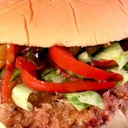 Breaded Pork Tenderloin Sandwiches with Sauteed Peppers