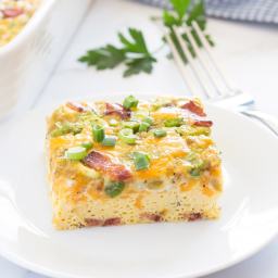 Breakfast Egg Bake with Bacon and Green Chilis