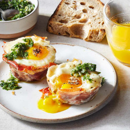 Breakfast Egg Cups with Parsley Gremolata and Mushrooms Recipe