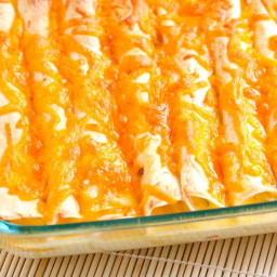 Breakfast Enchiladas Recipe with Ham and Peppers