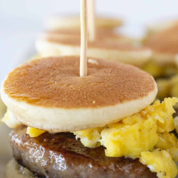 Breakfast for Dinner: Pancake Sausage and Egg Sliders Recipe