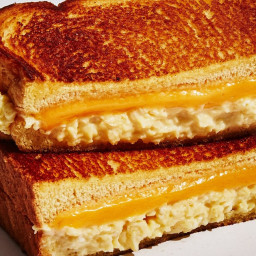 Breakfast Grilled Cheese with Soft Scrambled Eggs