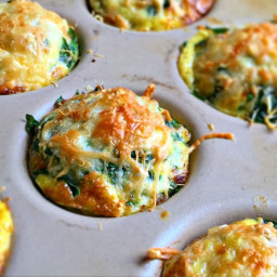 Breakfast Sausage Egg Cups with Spinach and Parmesan