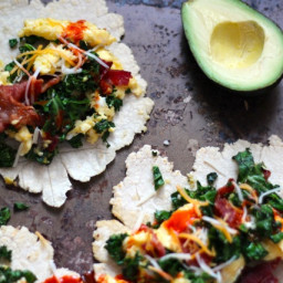 Breakfast Tacos with Bacon and Kale