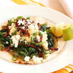 Breakfast Tacos With Eggs, Spinach, and Bacon Recipe