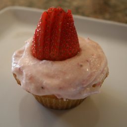 Kid's Vanilla Cupcakes with Fresh Strawberry Frosting