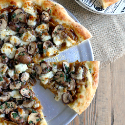 Brie, Caramelized Onion and Mushroom Pizza