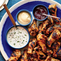Brined Grilled Chicken with Dipping Sauces Recipe