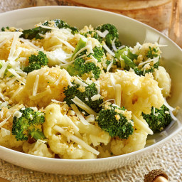 Broccoli and Cauliflower with Bread Crumbs and Romano