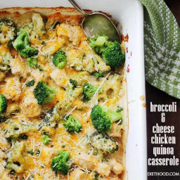 Broccoli and Cheese Chicken Quinoa Casserole