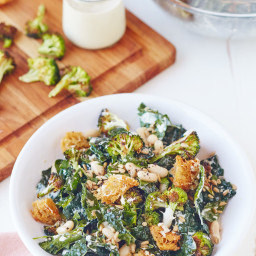 Broccoli and Kale Caesar Salad