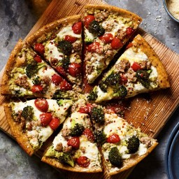 Broccoli and Sausage Skillet Pizza