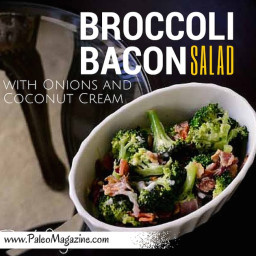 Broccoli Bacon Salad with Onions and Coconut Cream