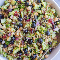Broccoli Blueberry Salad with Chickpeas