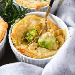 Broccoli Cheddar Pot Pies with Puff Pastry