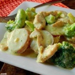 Broccoli, Chicken and Potato Parmesan