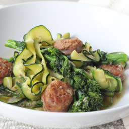 Broccoli Rabe Pasta with Spicy Italian Sausage (Zucchini Noodles)