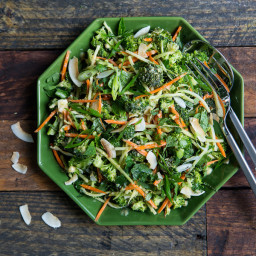 Broccoli Slaw with Miso-Ginger Dressing