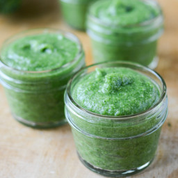 Broccoli Spinach Puree with Basil