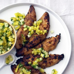 Broiled Chicken Tenders with Pineapple Relish