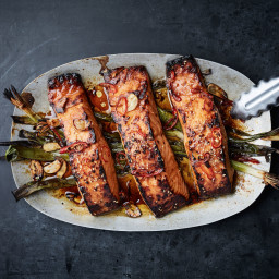 Broiled Salmon with Scallions and Sesame
