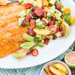 Broiled Salmon with Summer Fruit Salad