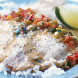 Broiled Tilapia with Thai Coconut-Curry Sauce