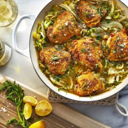 Brothy Braised Chicken Thighs with Fennel and Pernod Recipe