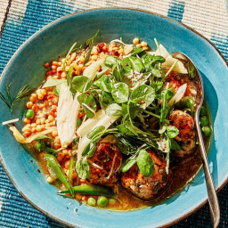 Brothy Meatballs with Peas, Fennel, and Tiny Pasta