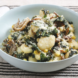 Brown Butter and Thyme Gnocchiwith Maitake Mushrooms, Corn and Swiss Chard