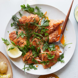 Brown-Butter Salmon With Lemon and Harissa