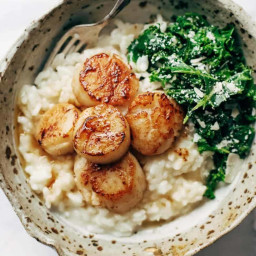 Brown Butter Scallops with Parmesan Risotto