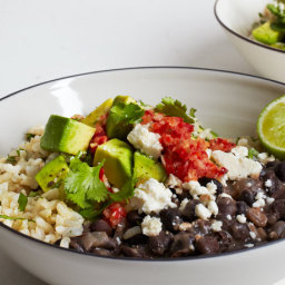 Brown Rice and Beans with Ginger Chile Salsa