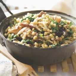 Brown Rice and White Beans with Shiitakes and Spinach