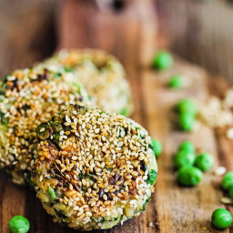 Brown Rice, Kale and Green Pea Patties
