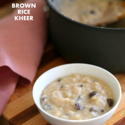 Brown Rice Kheer Recipe. Vegan Rice Pudding
