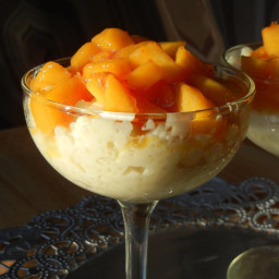 Brown Rice Pudding & Poached Peaches