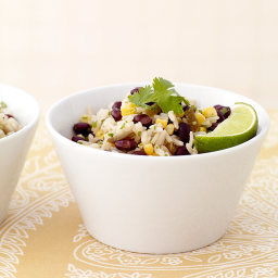 Brown rice salad with black beans and corn