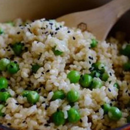 Brown Rice with Green Peas