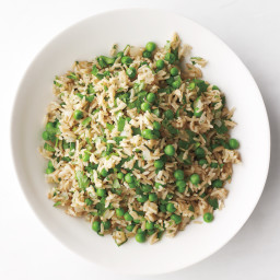 Brown Rice with Peas and Cilantro