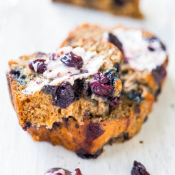 Brown Sugar Blueberry Banana Bread with Blueberry Butter