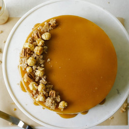 Brown Sugar Cheesecake with Oatmeal Cookie Crust & Butterscotch
