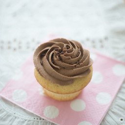 Brown Sugar Cupcakes with Dark Chocolate Frosting