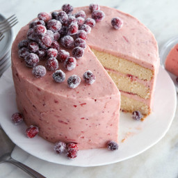 Brown Sugar Layer Cake With Cranberry Buttercream